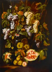 called del Campidoglio Michelangelo Pace, A still life with fruit, oil on canvas