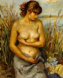 Marcel Dyf, Jeune femme nue dans les marais de Camargue, Provence, 1940, oil on canvas