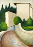 Ottone Rosai, Strada in salita, oil on canvas