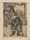 Der alte Kohlenarbeiter by Conrad Felixmüller, 1921, Radierung auf Papier, sold Jun 2012