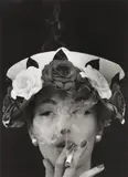 Hat + 5 Roses, Paris 1956 (Vogue) by William Klein, 1956, Späterer Silbergelatineabzug, sold May 2012
