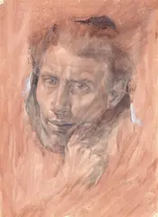 Selbstbildnis by Willi Sitte, 1947, Aquarell, Bleistift und Deckweiß auf Papier, sold Jun 2013