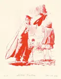 Alter Falter by Neo Rauch, 2007, Lithographie in Rot auf Hahnemühle-Velin, sold Nov 2011