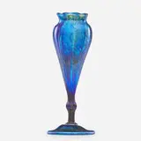 Blue Favrile floriform cabinet vase by Tiffany Studios, sold Jan 2019