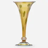 Large flaring gold Favrile vase by Tiffany Studios, sold Jan 2019