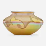 Squat gold Favrile vessel by Tiffany Studios, sold Jan 2019