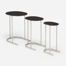 Warren McArthur, Nesting tables, set of three, c. 1935, aluminum, laminate