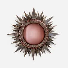 Wall mirror by A.D.A.M., c. 1965, Talosel, resin, mirrored glass, sold Mar 2024