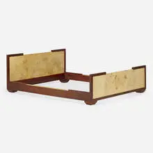 Full-size bed by Jean-Michel Frank, c. 1930, ebony, vellum over wood, sold Mar 2024