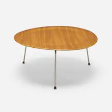 Early CTM by Charles and Ray Eames, c. 1946, molded walnut plywood, chrome-plated steel, rubber, sold Mar 2024