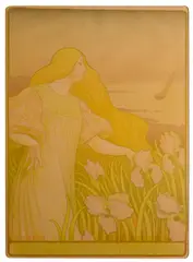 Paul Berthon, Société des Amis des Arts de la Manche (Femme aux Iris) (A. 11), 1899, Lithograph in colors on wove paper