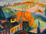 Andreas Jawlensky, Herbst im Saleggio, 1958, oil on masonite