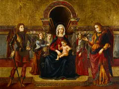 Madonna enthroned by Spanish School, oil on canvas, offered Nov 2016