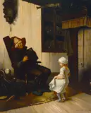 Herbert Gustave Schmalz, A Moment with Grandpa, oil on canvas