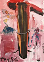 Teilbau by Jörg Immendorff, 1979, Acryl auf Papier, sold Nov 2011