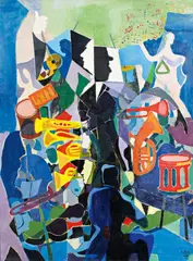 Herbert Behrens-Hangeler, Orchesterbild, 1960, Öl auf Hartfaser