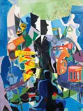 Herbert Behrens-Hangeler, Orchesterbild, 1960, Öl auf Hartfaser