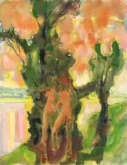Akte in Landschaft by Max Kaus, 1936, Aquarell und Gouache über Bleistift auf Velin, sold May 2011