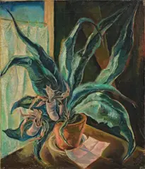 Stilleben mit Kannenpflanze by Willi Geiger, 1925, Öl auf Leinwand, sold May 2011