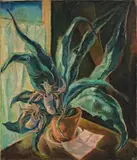 Willi Geiger, Stilleben mit Kannenpflanze, 1925, Öl auf Leinwand