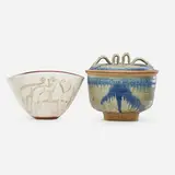 Lidded vessel by Betty Woodman and Polia Pillin, sold Sep 2018