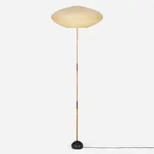 Akari light sculpture, model BB3-15A by Isamu Noguchi, washi paper, bamboo, enameled cast iron, sold Mar 2024