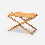 Rena Dumas and Peter Coles, Pippa occasional table, c. 1985, pearwood, leather, brass