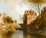 A Dutch canal scene by Johannes Christiaan Karel Klinkenberg, oil on canvas, sold Jun 2016