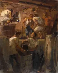 Alexandre Jacovleff, 'The Winepress', oil on canvas