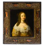 Charles Beaubrun, A portrait of a lady in a lace collar, oil on canvas