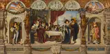 A merry dinner party with figures in Renaissance costume by Continental School, oil on canvas, sold Jun 2016