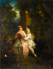 Nicolas Lancret, Conversation galante, oil on canvas
