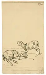 Zwei Lämmer by Franz Marc, 1908, Lithographie auf Velin, sold May 2011
