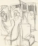 Ohne Titel (in der Eisenbahn). 1920er Jahre by Ernst Ludwig Kirchner, Bleistift auf dünnem Papier, sold May 2011