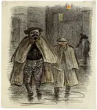 Im Scheunenviertel by Heinrich Zille, 1905, Farbkreide auf Papier, am Oberrand auf ein weiteres Papier montiert, sold May 2011