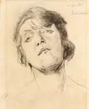 Max Liebermann, Bildnis Lola Leder (1892 – 1977), 1921, Kohle auf Papier