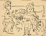 Spielende Kinder by Ernst Ludwig Kirchner, 1925, Tuschfeder auf glattem Papier, sold Nov 2010