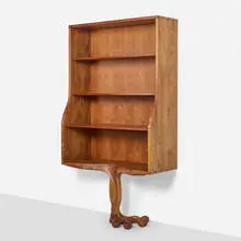 Tim Mackaness, Tree Frog bookshelf, c. 1975, laminated and carved black walnut and koa