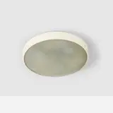 Gino Sarfatti, Ceiling lamp, 1950, enameled brass and aluminum, textured glass