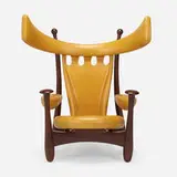Sergio Rodrigues, Chifruda armchair, 1962 / 2009, imbuia, leather