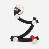 Serge Manzon, Sculpture, 1979, silver plate, enameled metal