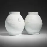 Hella Jongerius, Big White Pots, pair, c. 1997, cast porcelain
