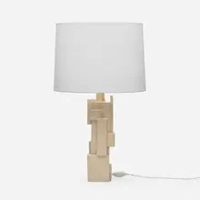 Mattia Bonetti, Table lamp, c. 2000, waxed ceramic, paper shade
