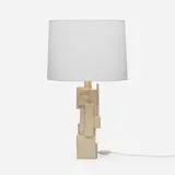 Mattia Bonetti, Table lamp, c. 2000, waxed ceramic, paper shade