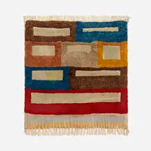 Angelo Testa, Unique tapestry, c. 1945, hand-loomed wool, hand-knotted wool
