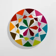 Jules Worthington, Diamond Chronograph clock, 1971, enameled aluminum and steel