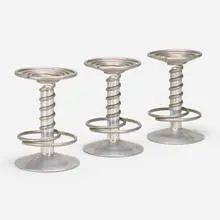Screw stools, set of three by Ron Arad, 2006, powder coated and brushed steel, sold Mar 2024