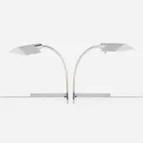Cedric Hartman, Table lamps, pair, c. 1970, stainless steel, chrome-plated metal, acrylic