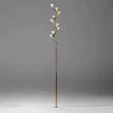 Floor lamp, model 1034 by Gino Sarfatti, 1946-51, brass, enameled aluminum, marble, sold Mar 2024