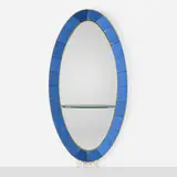 Cristal Art, Floor-length mirror, model 2690, c. 1965, colored and mirrored glass, glass, brass